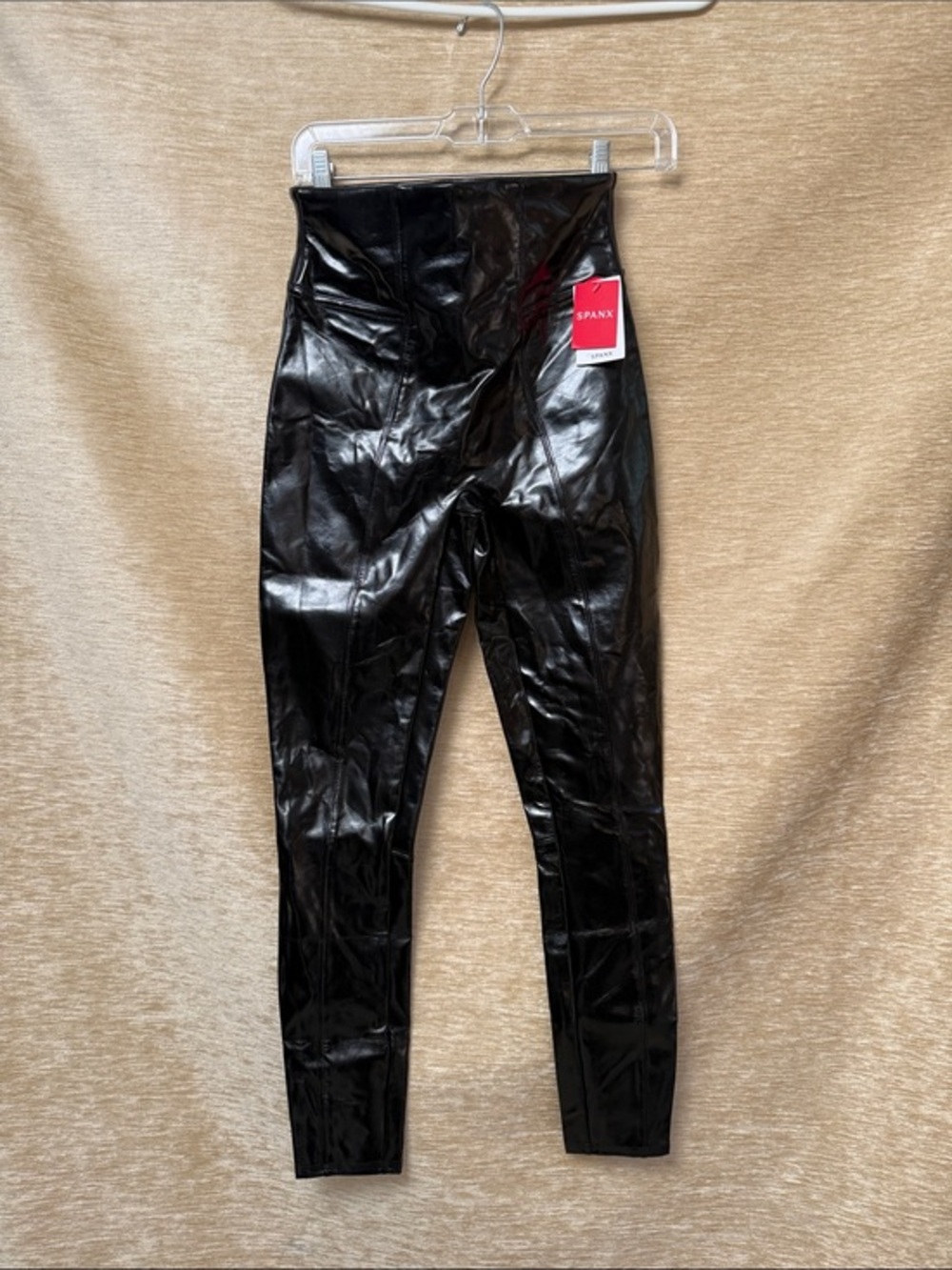 SPANX Faux Leather High-Waist Leggings in Black